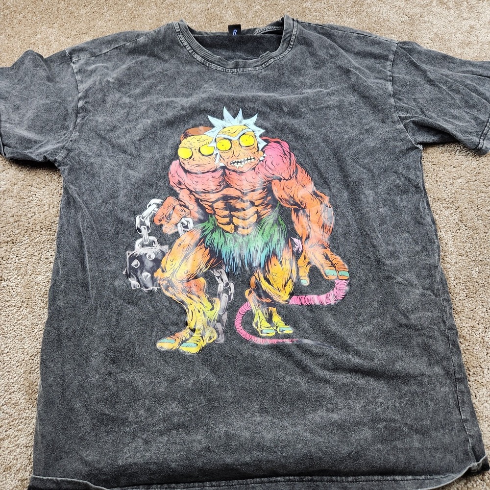 Rick And Morty Two Headed Monster Graphic T-Shirt Adult Swim Cartoon Med